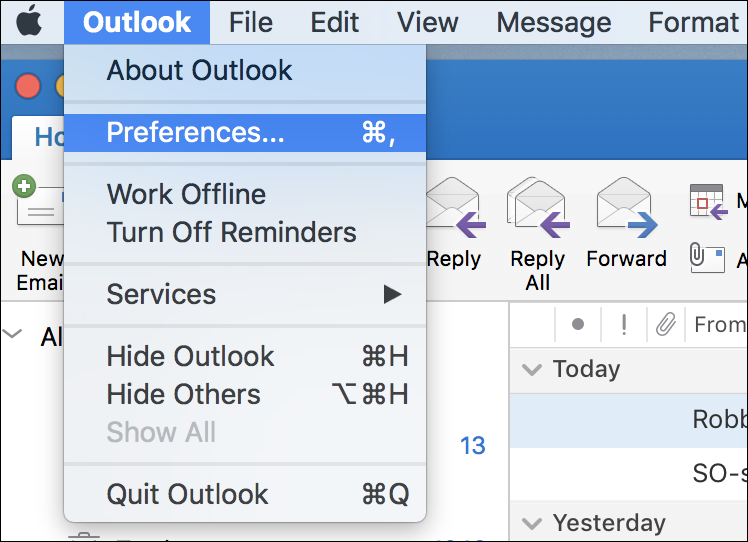 outlook for mac connecting not connected